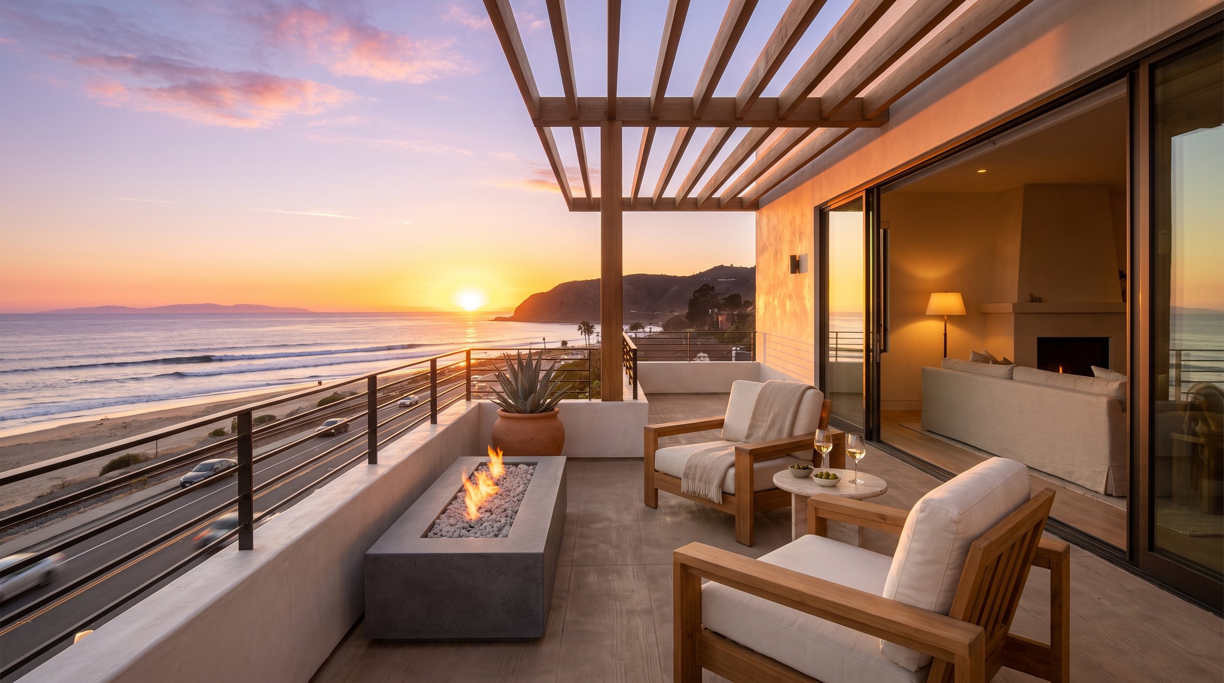 A corner suite terrace — conceptual rendering